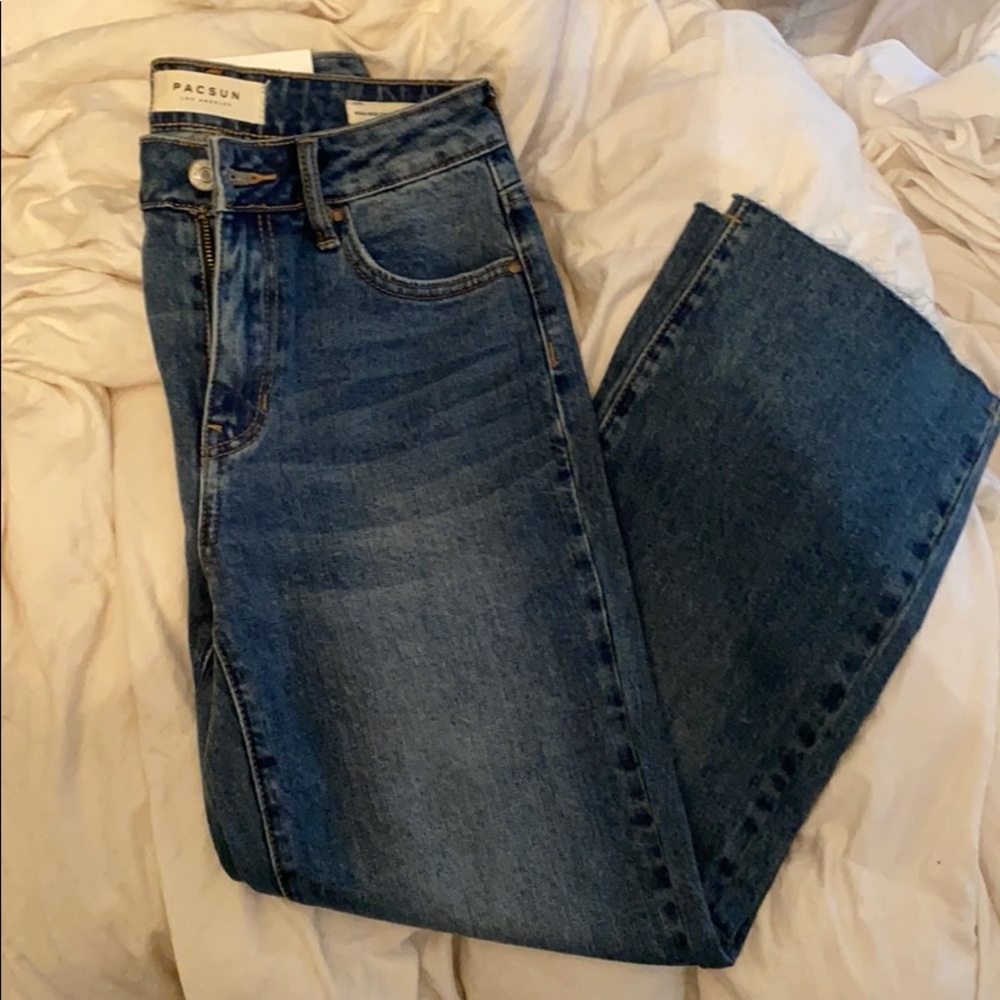 pacsun mom high rise crop kick jeans